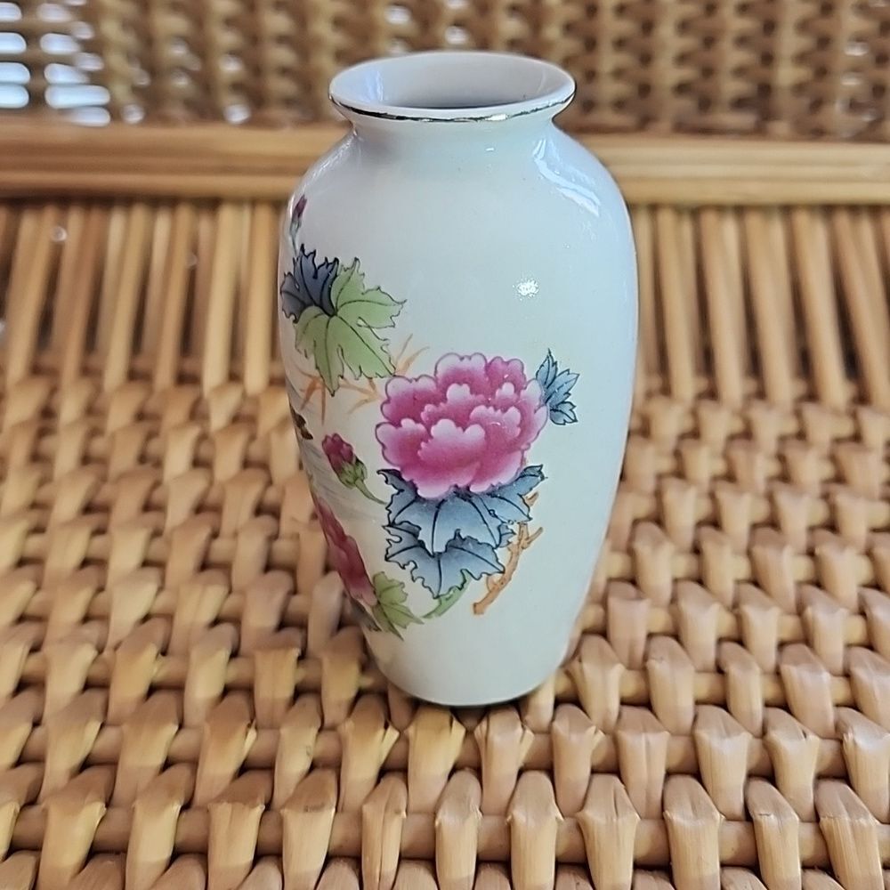 Vintage Mini Bud Vase Florals Birds